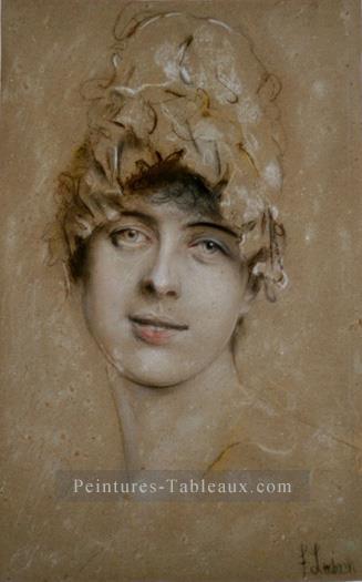 Portrait d’une jeune femme Franz von Lenbach Peintures à l'huile